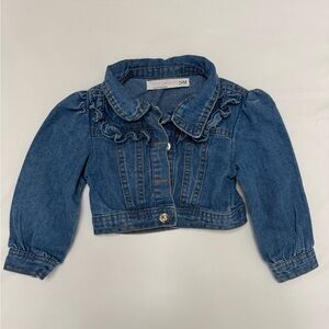 Young Hearts Toddler Girl Denim Jacket Ruffle 24M